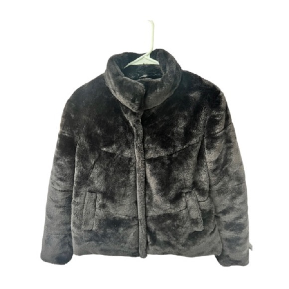 Black Zara Faux Fur Jacket - Picture 3 of 4